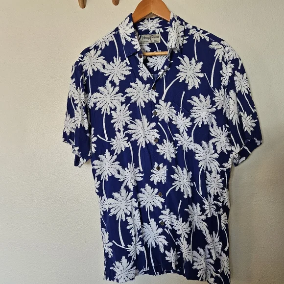 Kenny Flowers Blue Palm Limited Edition Button Down Cotton Hawaiian Shirt S - Picture 2 of 12